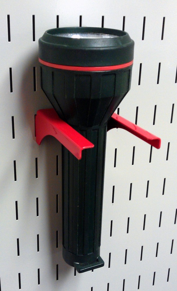 2" Handle Pegboard Bracket Slotted Metal Tool Holder for Red Pegboard Boards