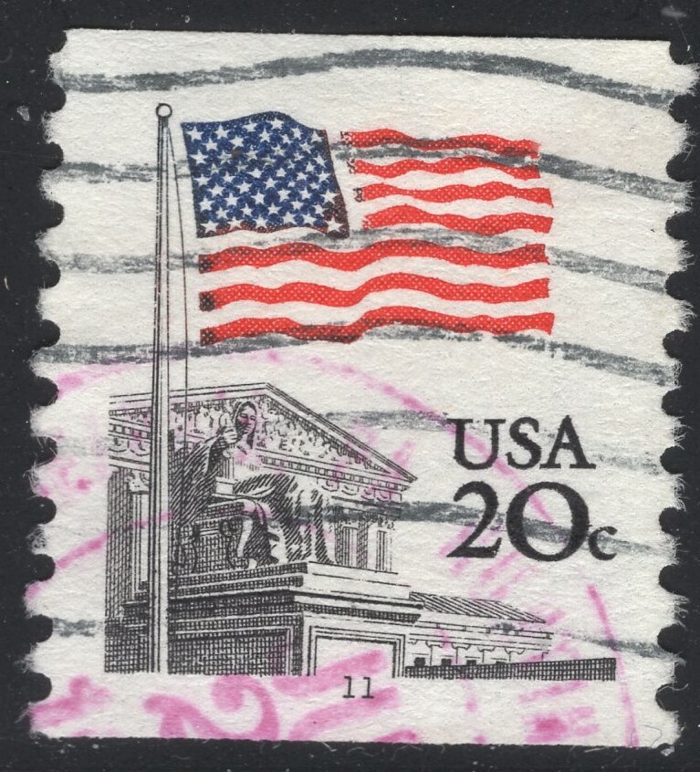 1895 20c Flag - PNC1 - Pl# 11 - Used - see scan