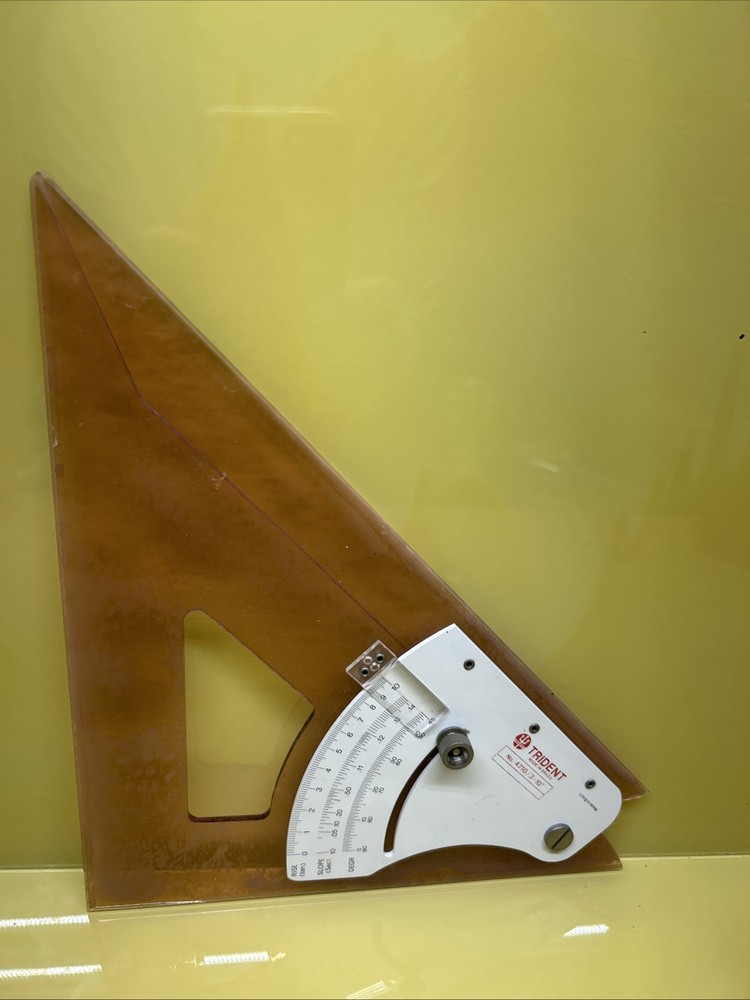 Vintage Adjustable Set Square Trident Facila 12” Architect Draughtman's Drawing