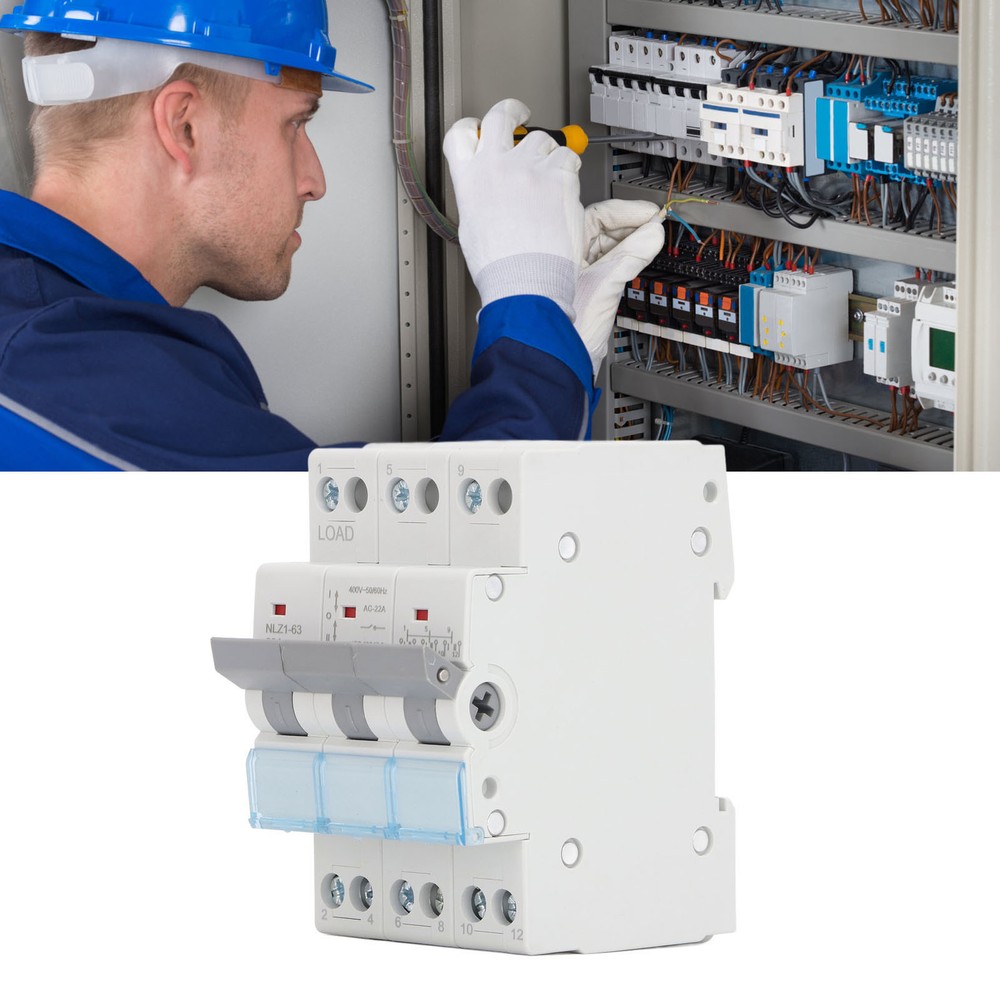 Manual Transfer Switch DIN Rail Mount 3P Interlock Circuit Breaker Switch Part
