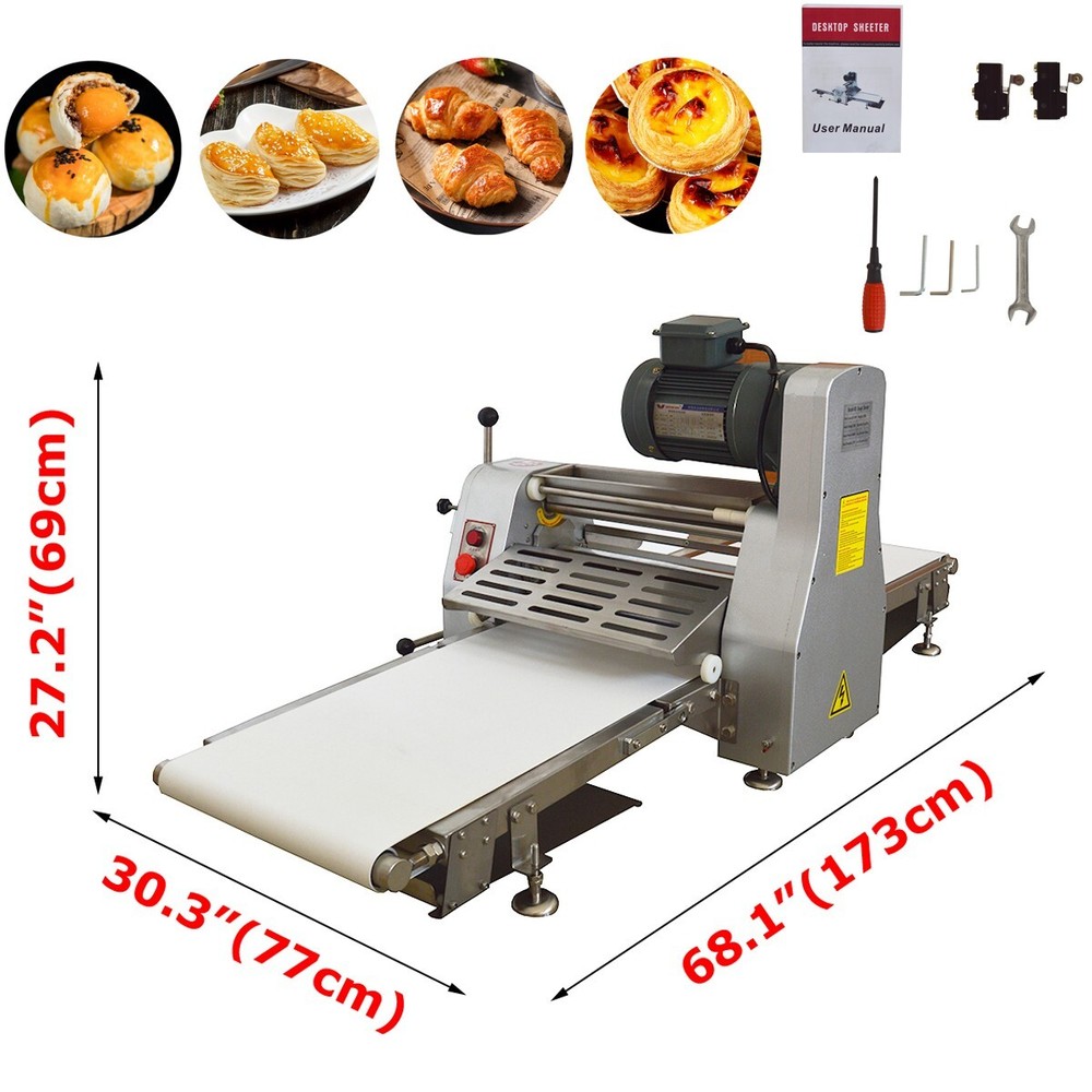 110V Commercial Table Type Folding Pastry Machine Dough Sheeter 400mm