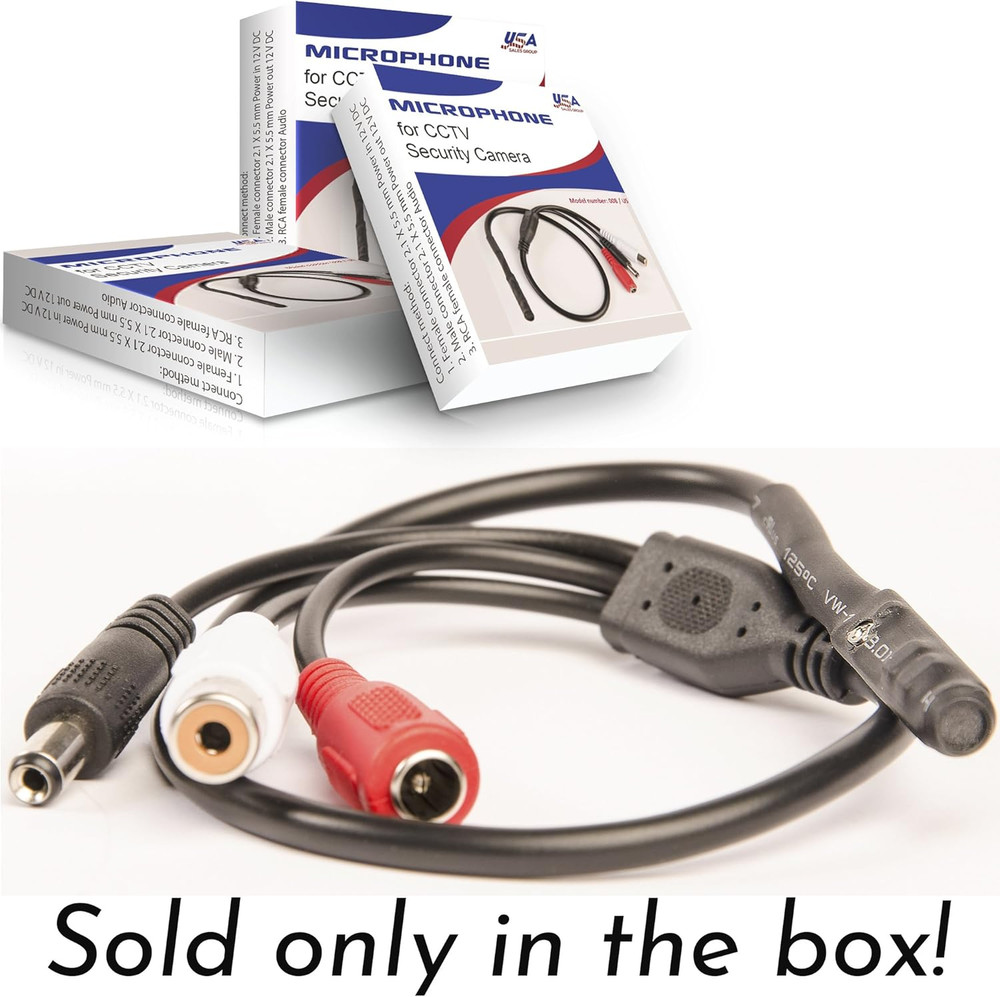 CCTV Microphone 2-Pack – High-Sensitivity Security Audio Mic for DVR, Outdoor Su