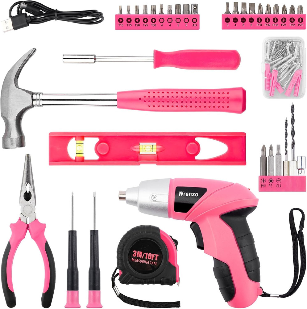 Drill Set, Cordless Drill, Small Tool Kit, 112pc 3.6V USB Tool Set, Tool Kit for