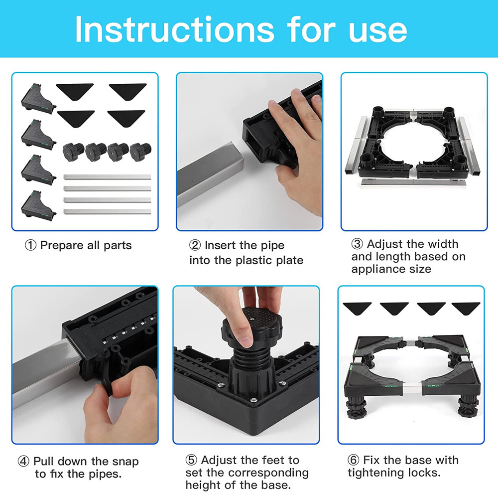Mini Fridge Stand Universal Raised Base Adjustable Refrigerator Stands with 4 St