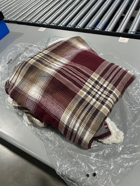 EDDIE BAUER PLAID BLANKET 48" BY 56" - MULTI