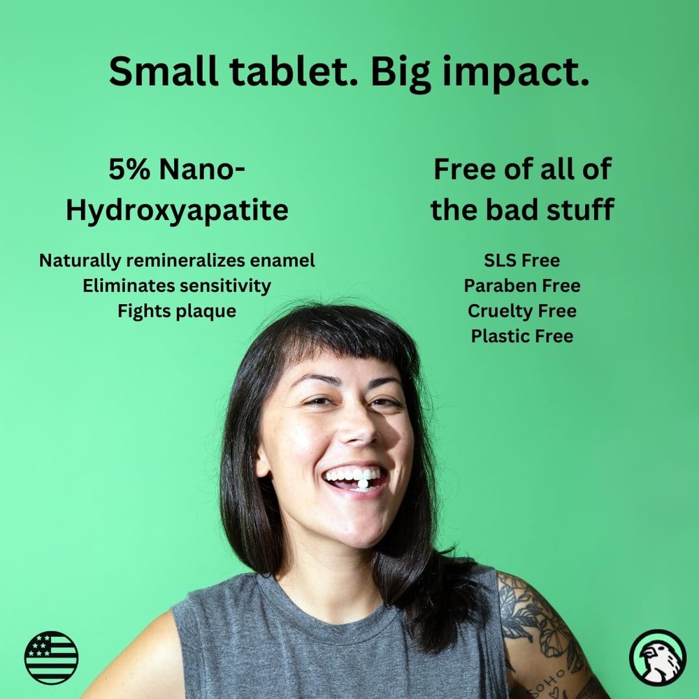 Canary Nano Hydroxyapatite Toothpaste Tablets Coconut Mint - Remineralizing, Flu