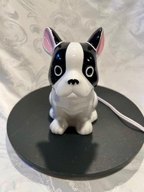 French Bull Dog Black and White Ceramic Night Light