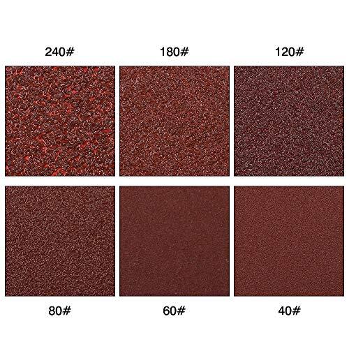 100 Pcs Triangle Hook & Loop Sandpaper Fit 3-1/2 Inch Oscillation Multi Tool