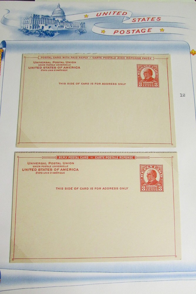 US stamps Postal Card and Reply Early Collection