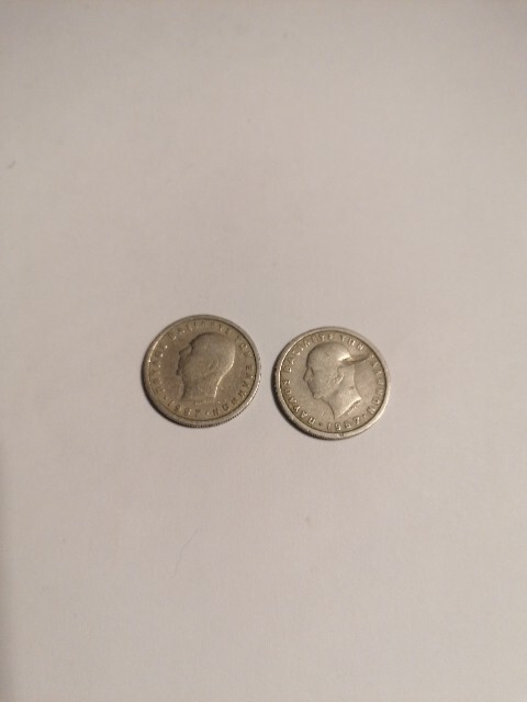 2 Coins Greece 1 Apa 1957