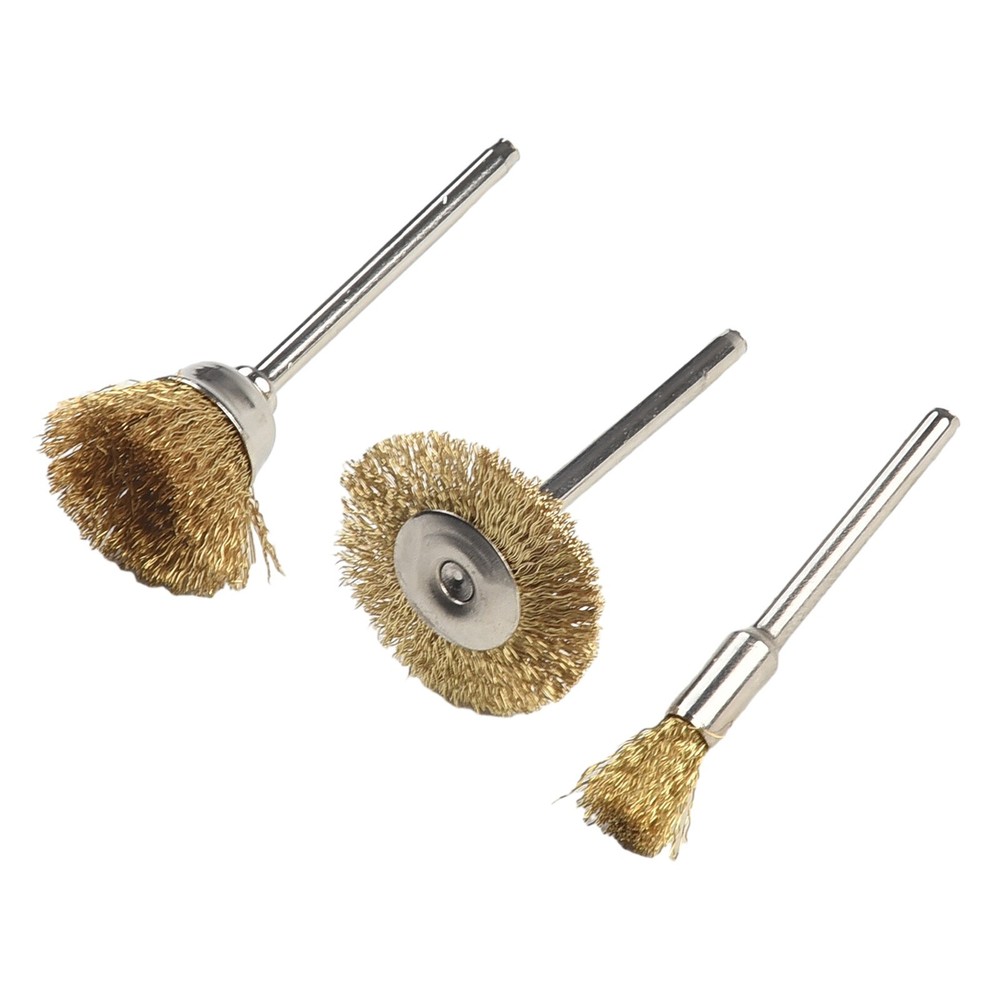 3PCS Rotary Drill Wire Wheel Cup Brush Drill Set Rust Paint Remover Tool 3 Type