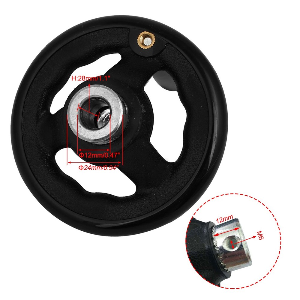 4-inch Diameter Plastic Round Hand Wheel Revolving Handle