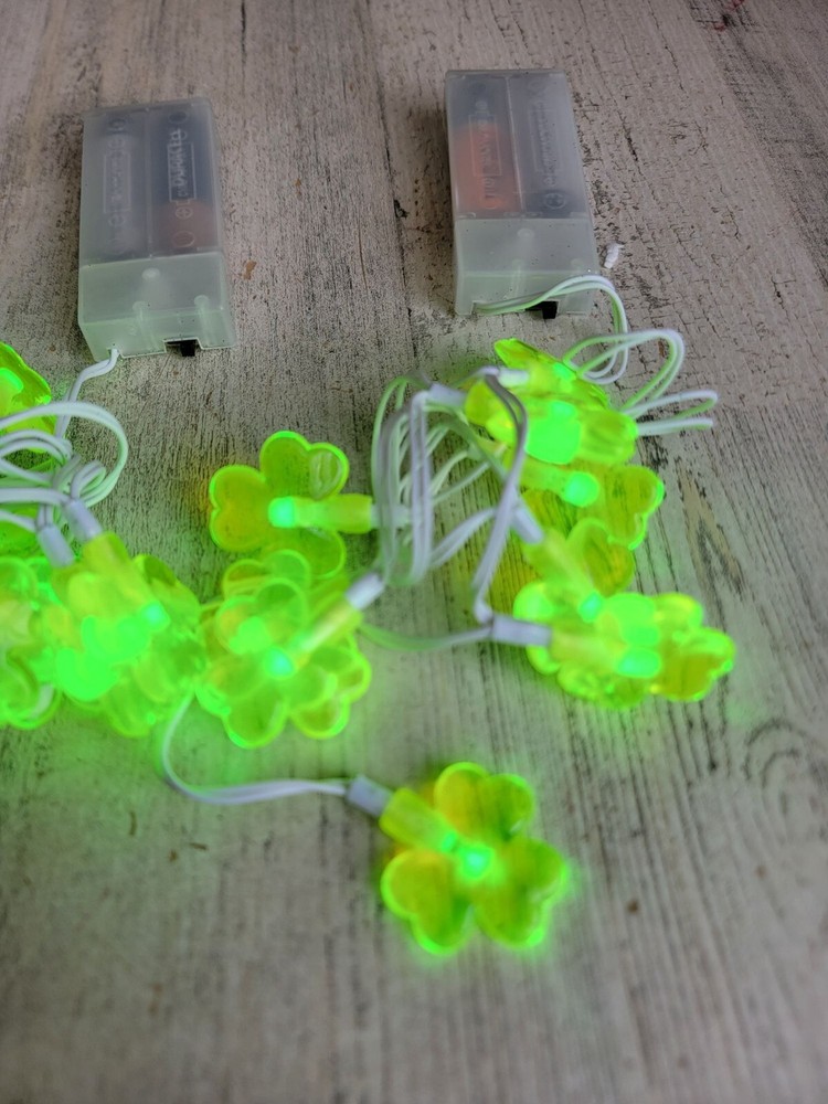Shamrock mini string light st Patrick day set decor green