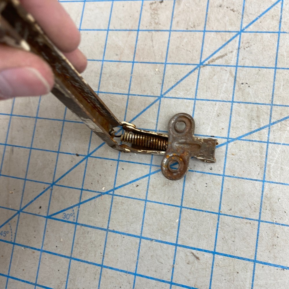 2x Vintage Universal Lid/Door Hinge Support Bracket Unknown - Broken