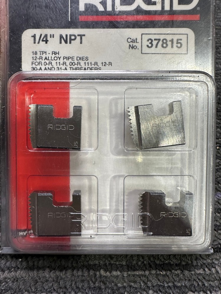 Ridgid 37815 Manual Threading Pipe & Bolt Dies 1/4" NPT