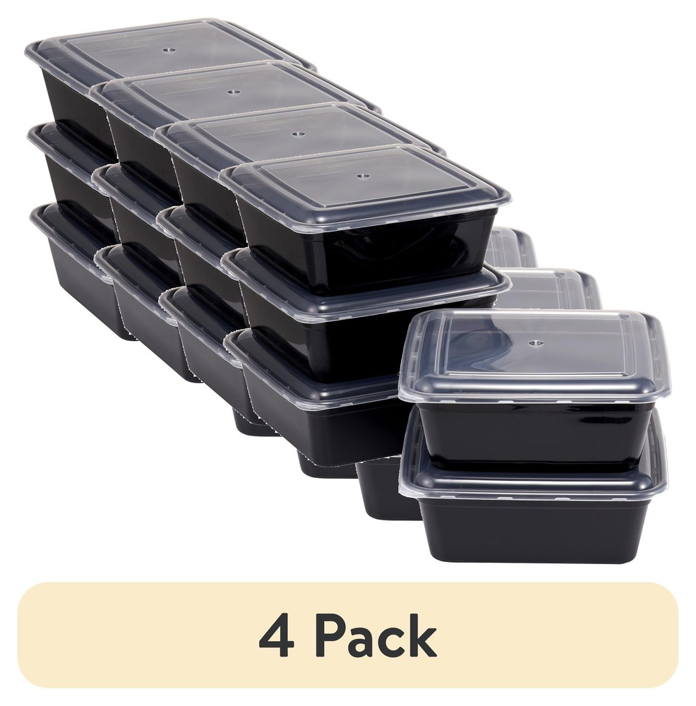 (2 pack) 8 Cup Tall Square Meal Prep Food Storage Container, 5 Pack