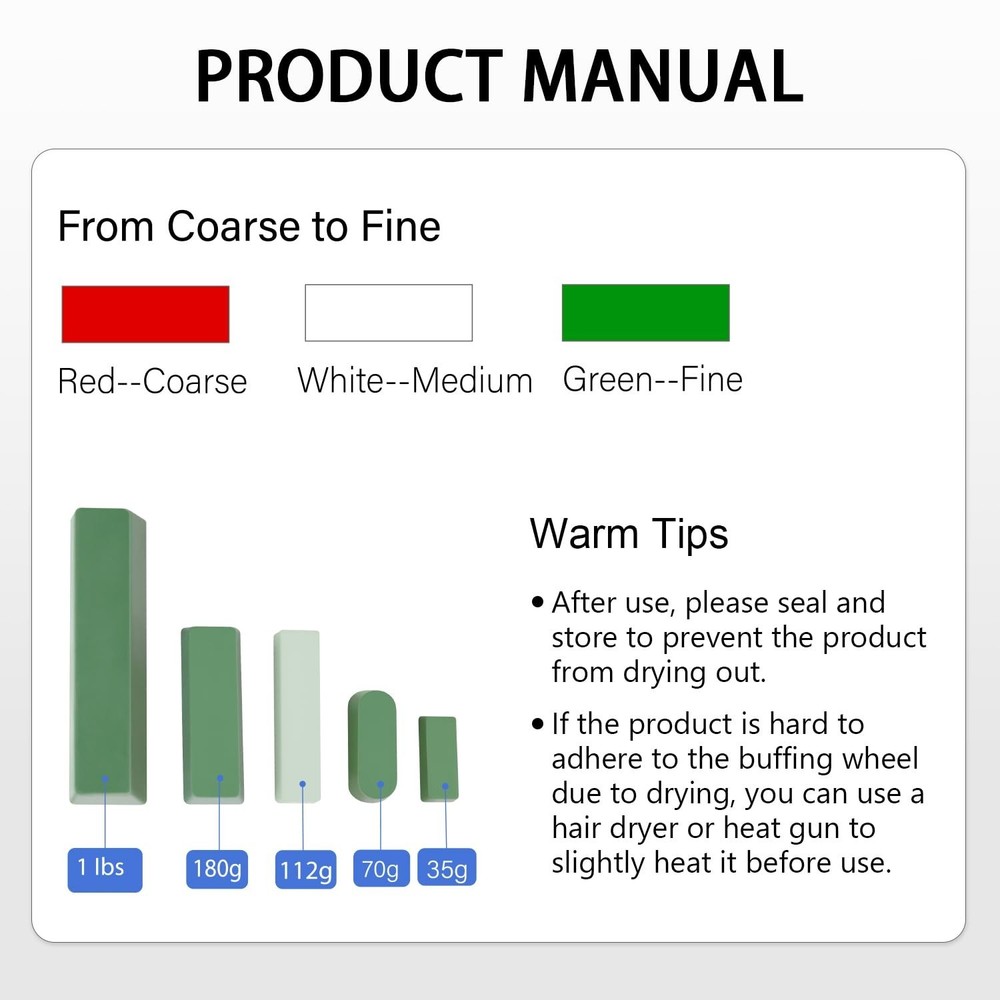 Versatile 4 Oz. Buffing Polishing Compound Kit - Ideal for Metals & More
