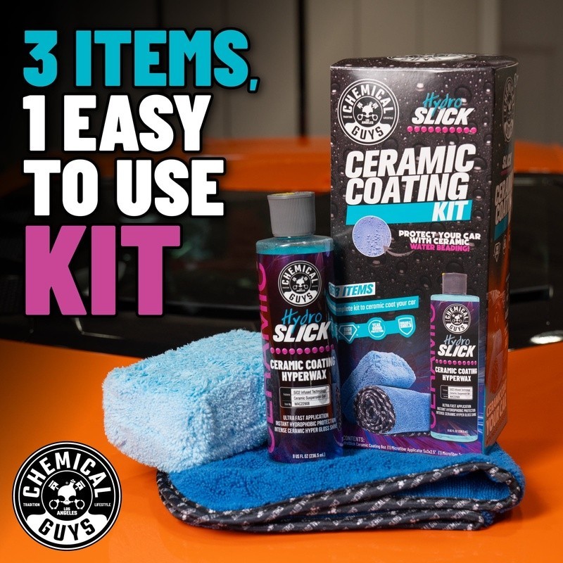 Hydroslick Ceramic Coating Kit Hyper Shine Easy Apply Water Beading Protection