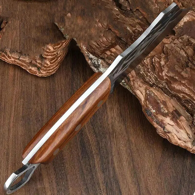 cutting points and stripping knive, solid wood handle suitable for outdoor knive