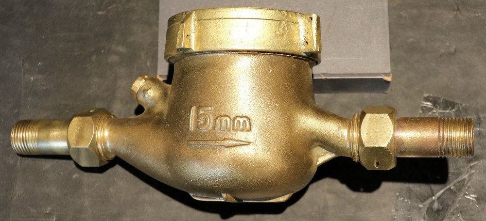 Vintage Solid Brass Water Meter Steampunk Aqua Meter 1992