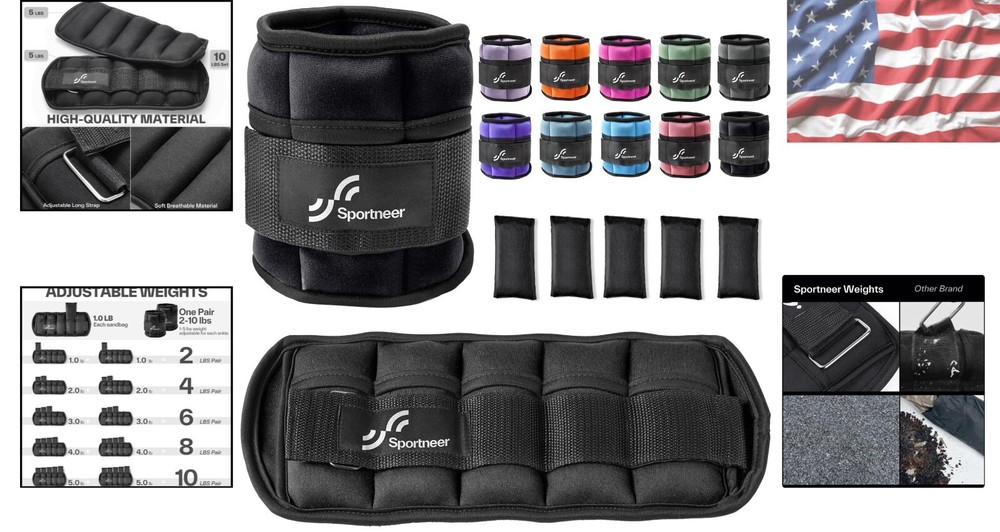 Comfort Fit Adjustable Ankle Weights 1-10 lbs for Enhanced Training Flexibility