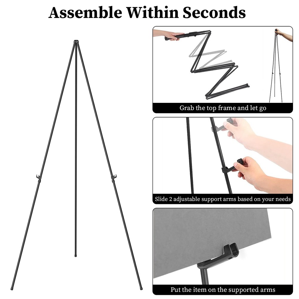 2 Sets Foldable Easel Drawing Stand for Painting Wedding Canvas Art Adjustable