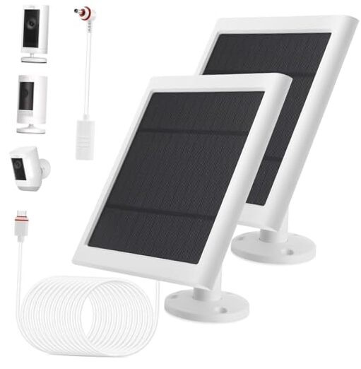Solar Panel Outdoor for Ring Cameras () Spotlight Cam White 2P