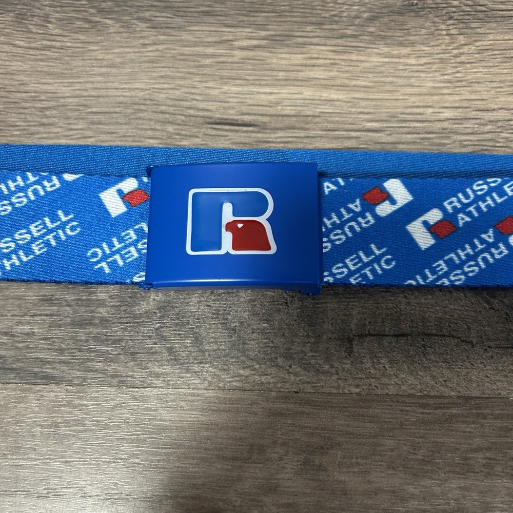 Vintage Russell athletic belt blue adjustable 90s