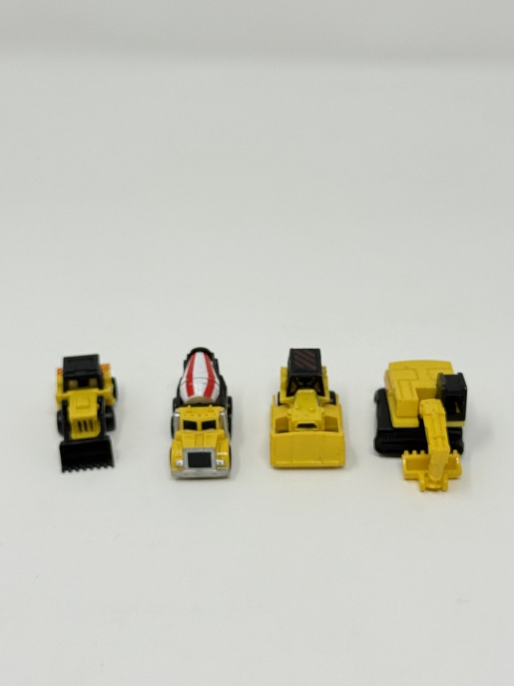 Micro Machine Construction Vehicles Set of 4 Excavator Loader Mixer Rollera