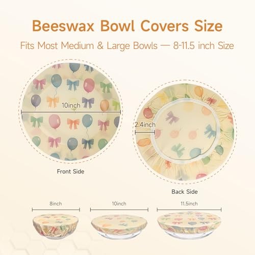 Beeswax Bowl Covers for Bread Proofing (2 Pack, 10 Inch) – Reusable Cotton