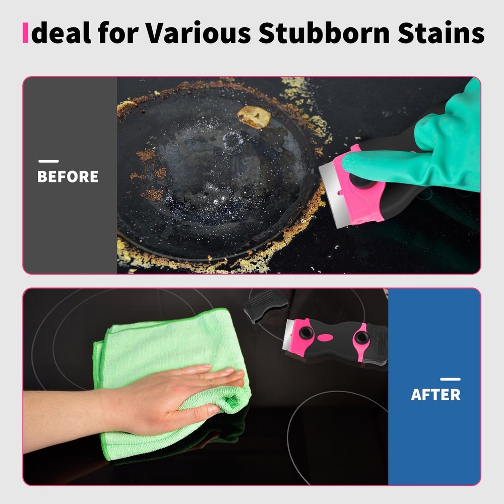 Razor Blade Scraper Tool Kit Razor Scraper & 20Pcs Extra Blades, Plastic Pai...