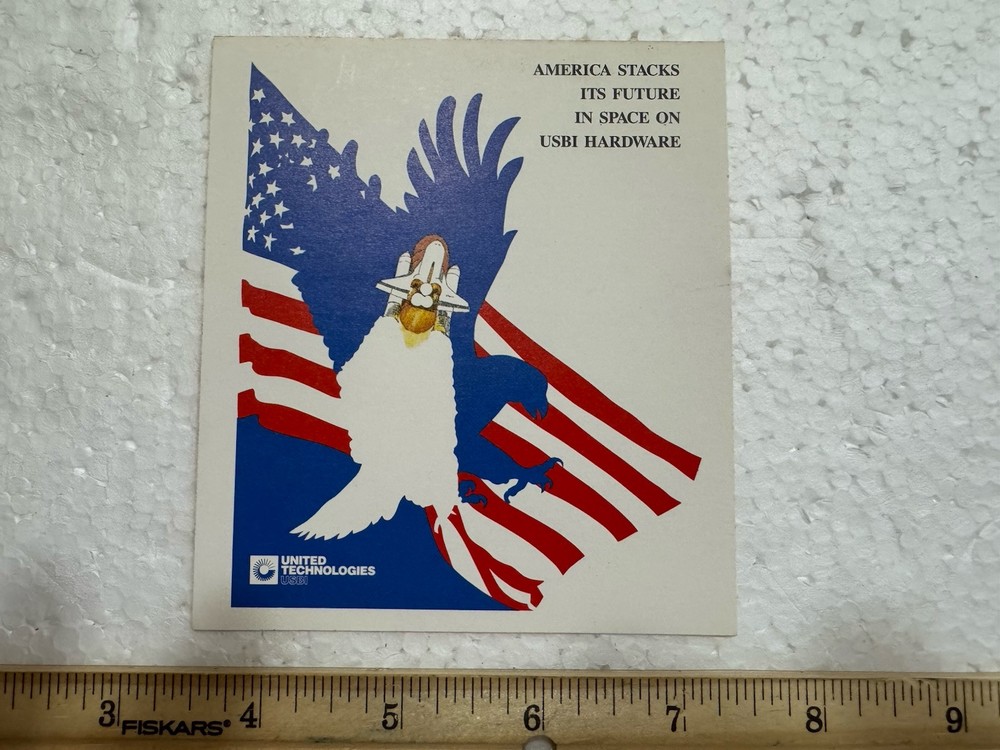 Vintage Space Shuttle Sticker- United Technologies- USBI