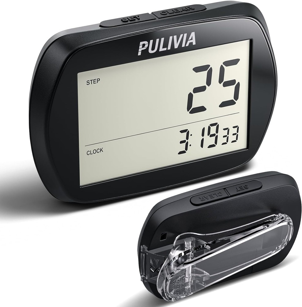 3D Step Counter with Clock, Accurate Walking Pedometer
