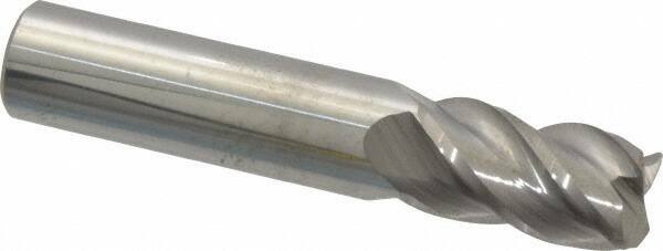 Accupro 3/8" Diam 4 Flute Single End Solid Carbide 0.03" Corner Radius End Mi...