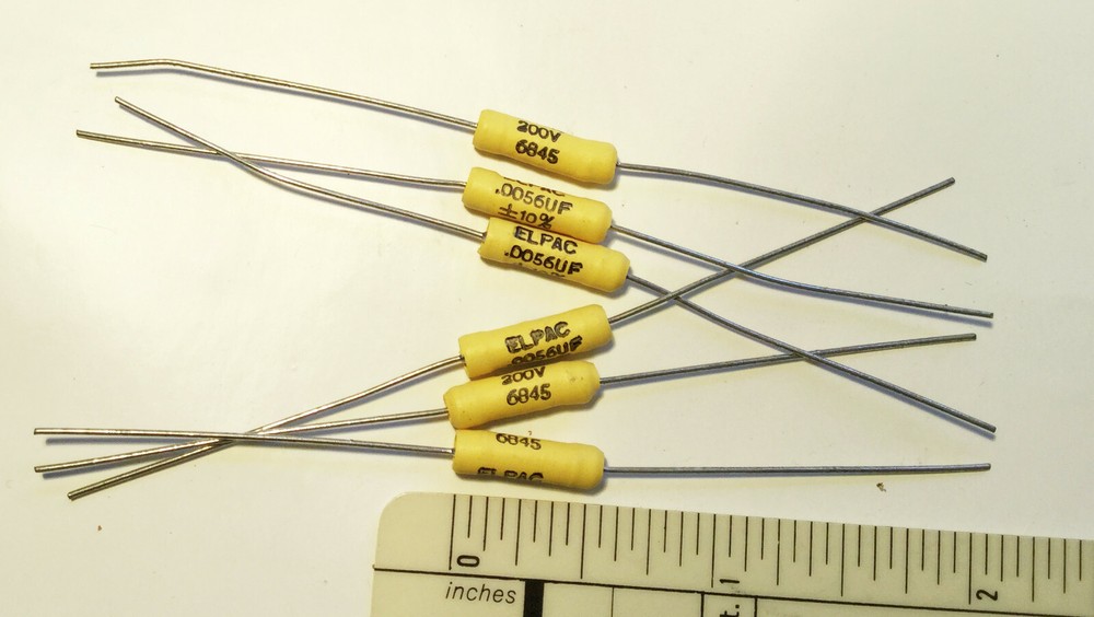 10 NOS Elpac Capacitors .0056 MFD @ 200 VDC