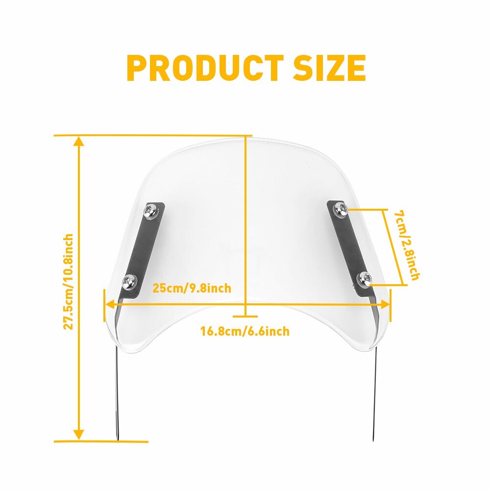 Clear Motorcycle Windshield Front Flyscreen Universal Windscreen T