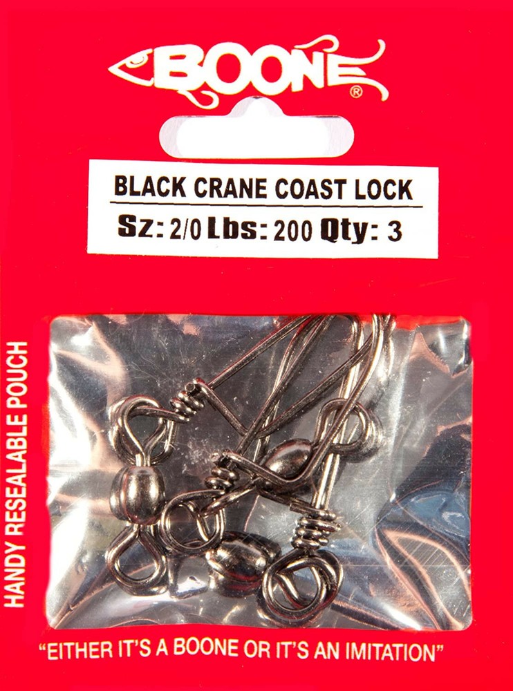Boone Black Crane Coast Lock Swivels, 200-Pound