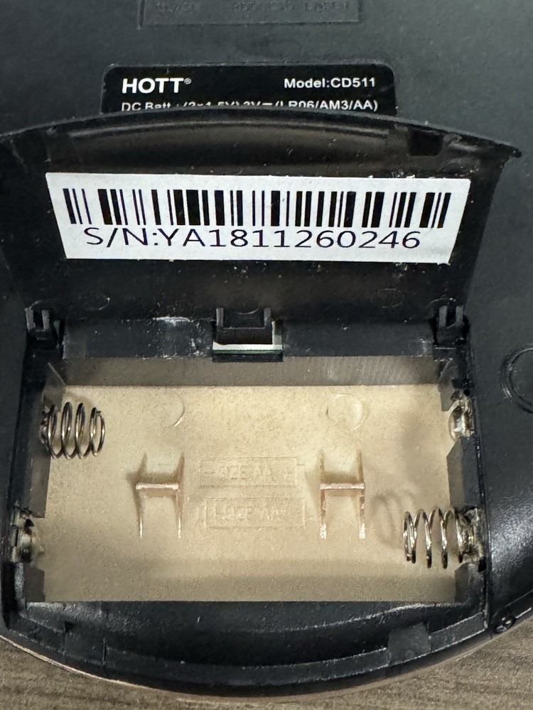 HOTT CD511 Black Portable CD Player, Personal Compact CD Player with LCD Display