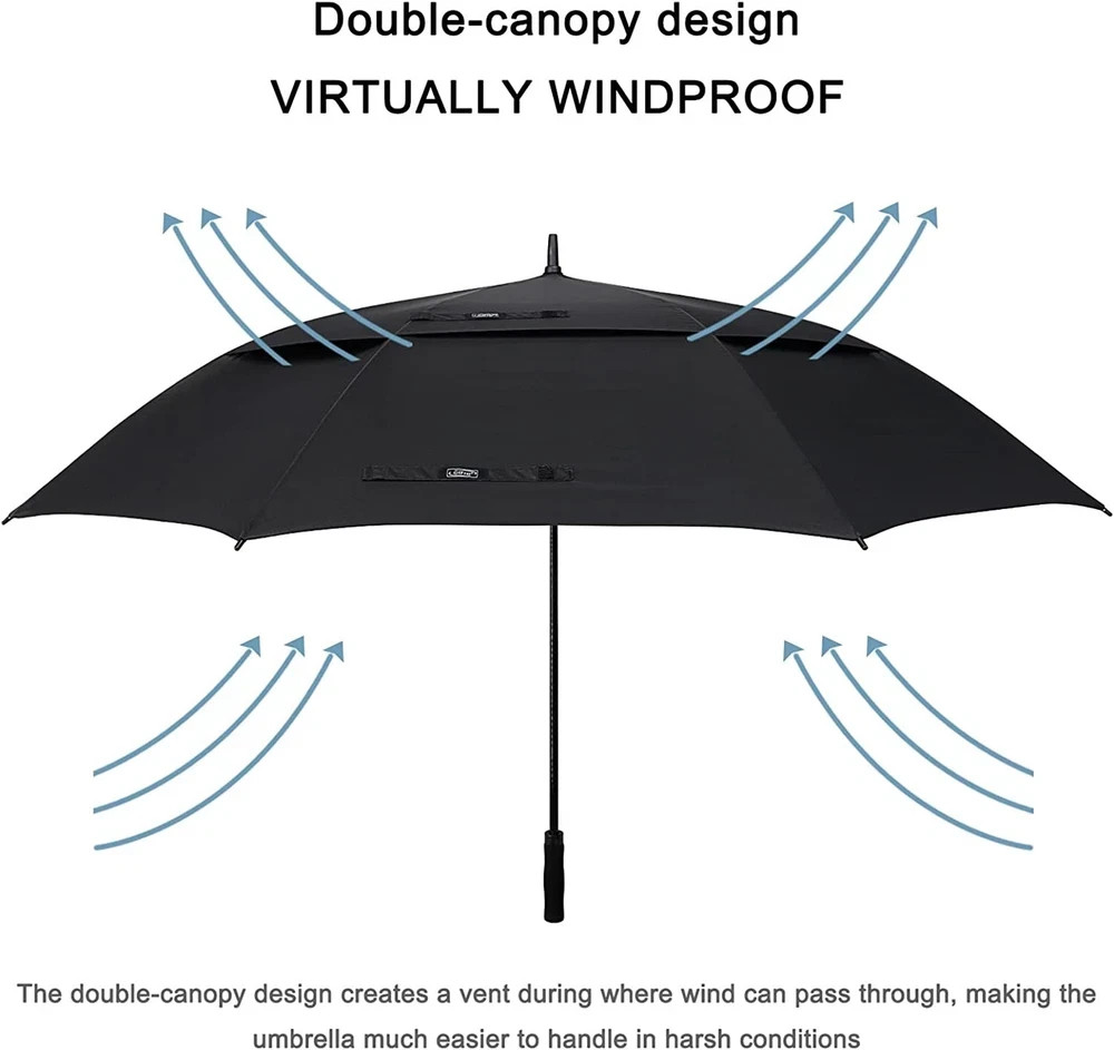 72 Inch Huge Large Oversize Golf Umbrella Automatic Open Double Canopy Windproof