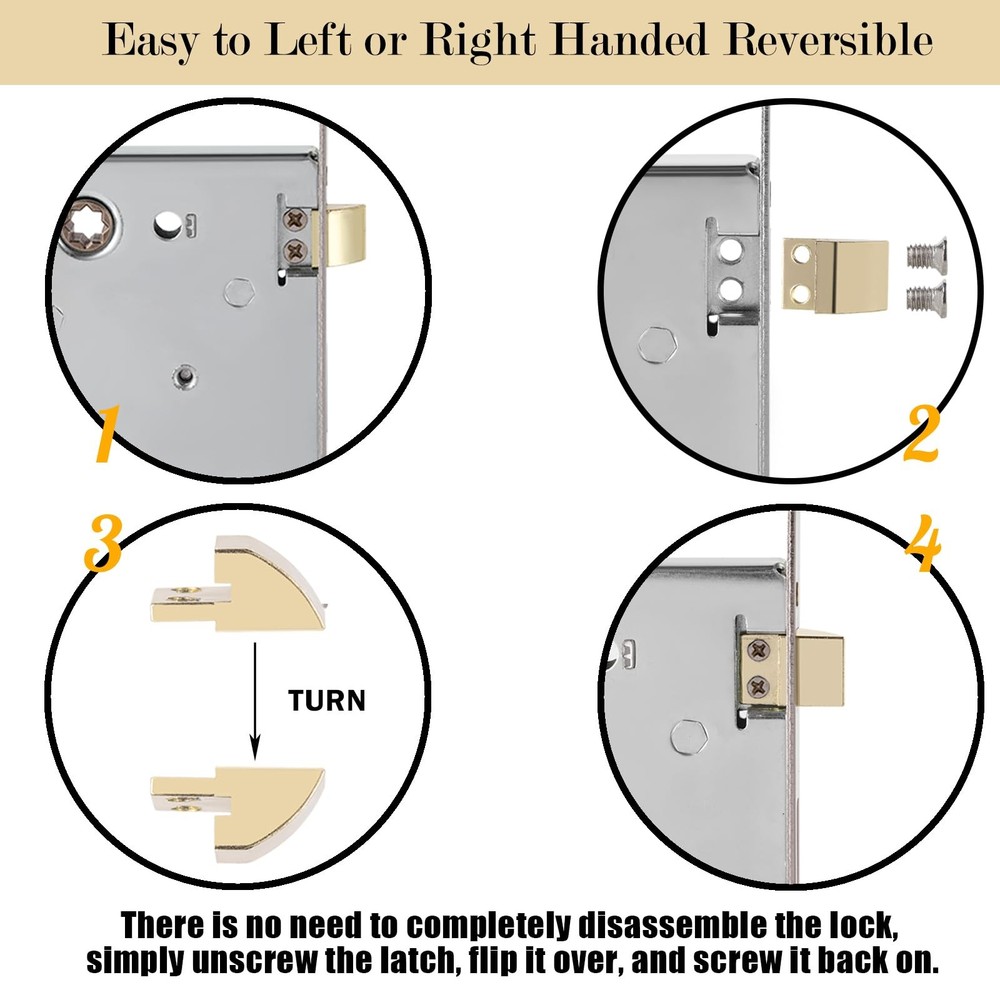 Newliplace Mortise Lock Set for Interior 1 Pack, Matte Black
