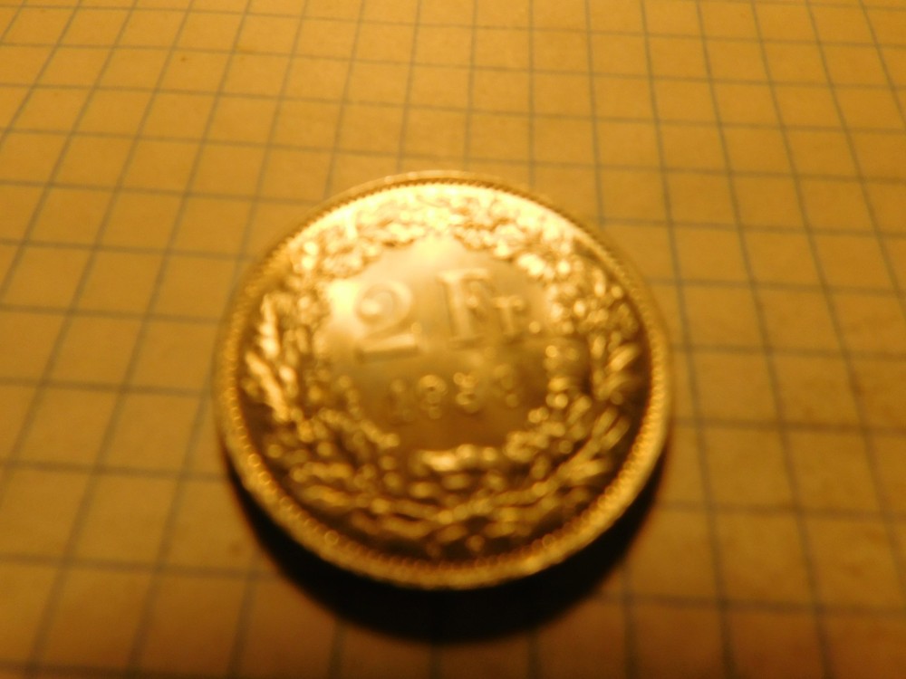 SWITZERLAND 2 FRANCS 1958 B SILVER # 1148
