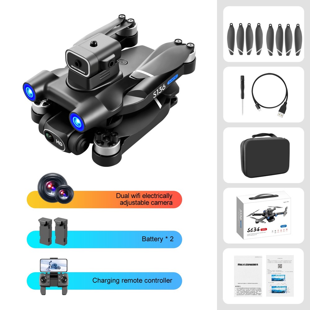 Drones Quadcopter 4K GPS Drone HD Camera WiFi FPV Obstacle Avoidance RC 2battery