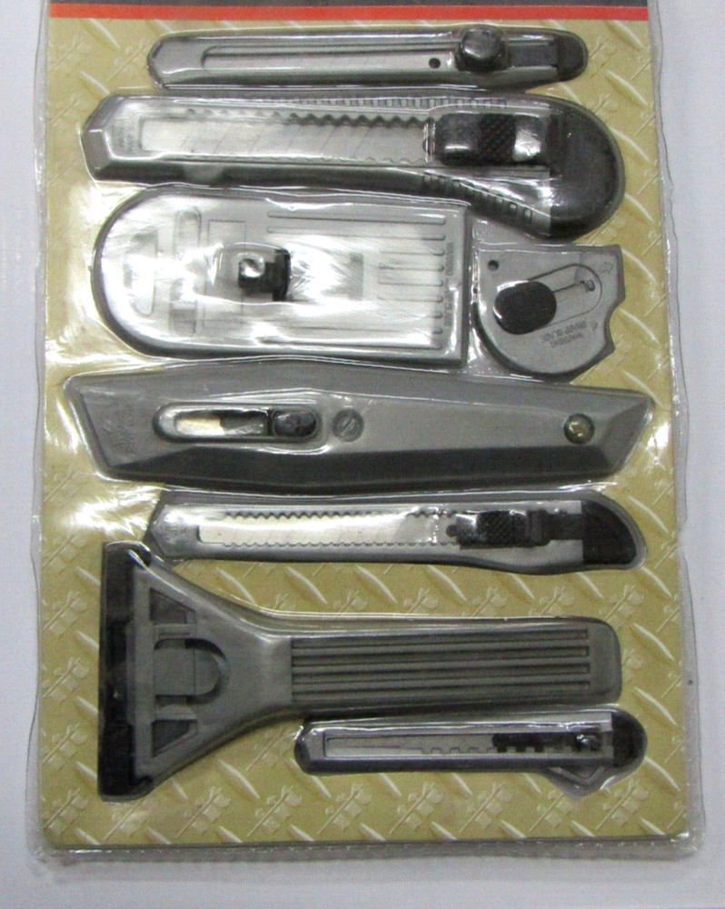 Multi-Purpose Utility Knife Set 8 Piece Cutter Set For Box Cutting Extreme Sharp
