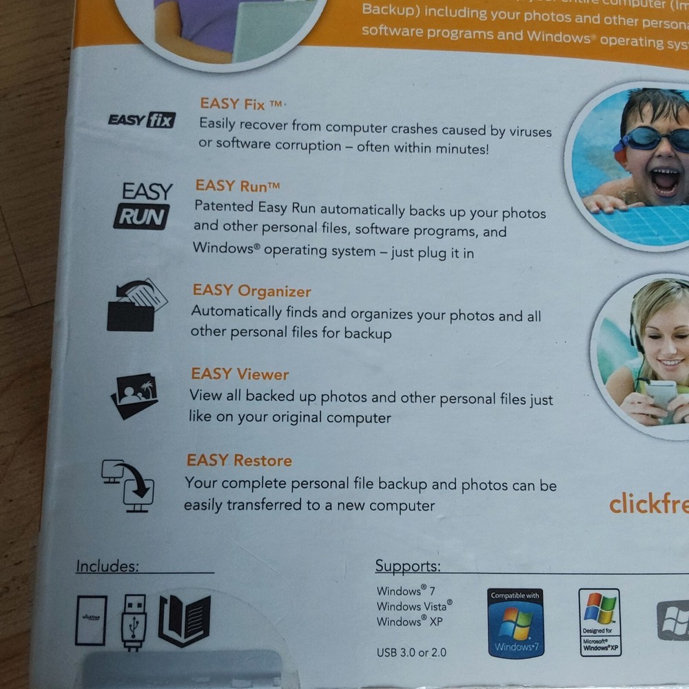 Clickfree Automatic Backup C6 For PC Computer Portable 500GB with Bonus sleeve