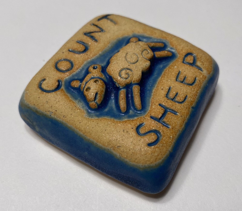 Count Sheep Stoneware Art Tile By Gretchen Kramp