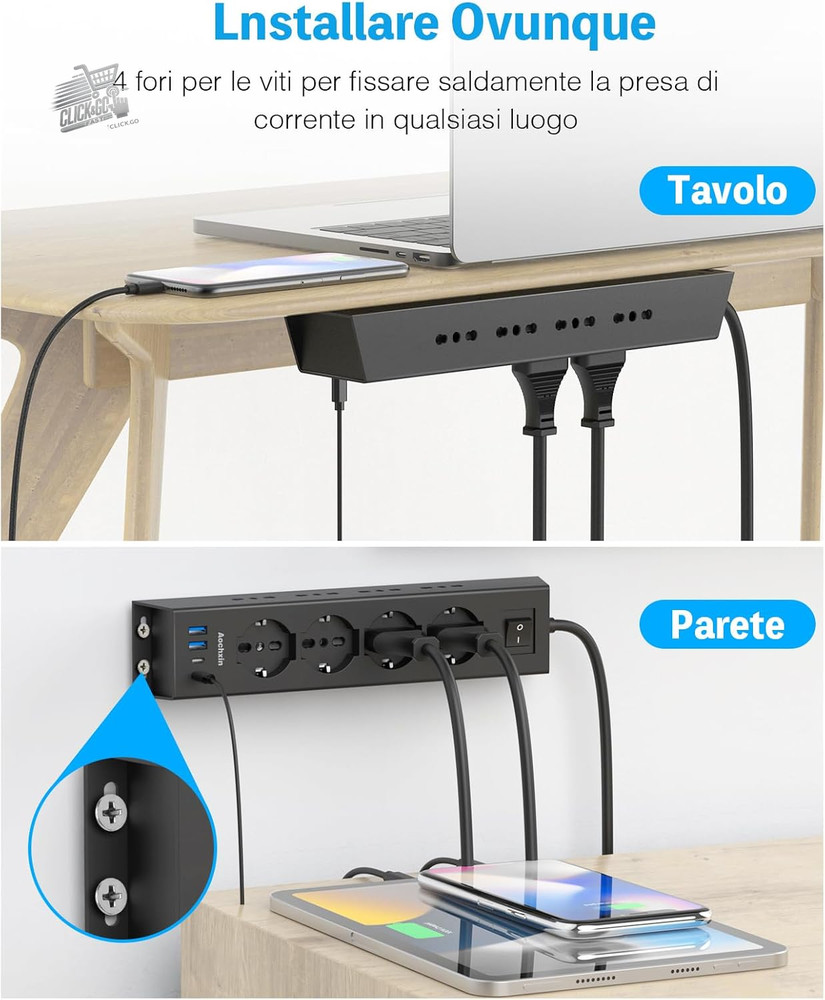 Electrical Multi-Outlet Angle Socket With 2 USB-A, 2 USB-C & 12 Sockets, Slipper Co