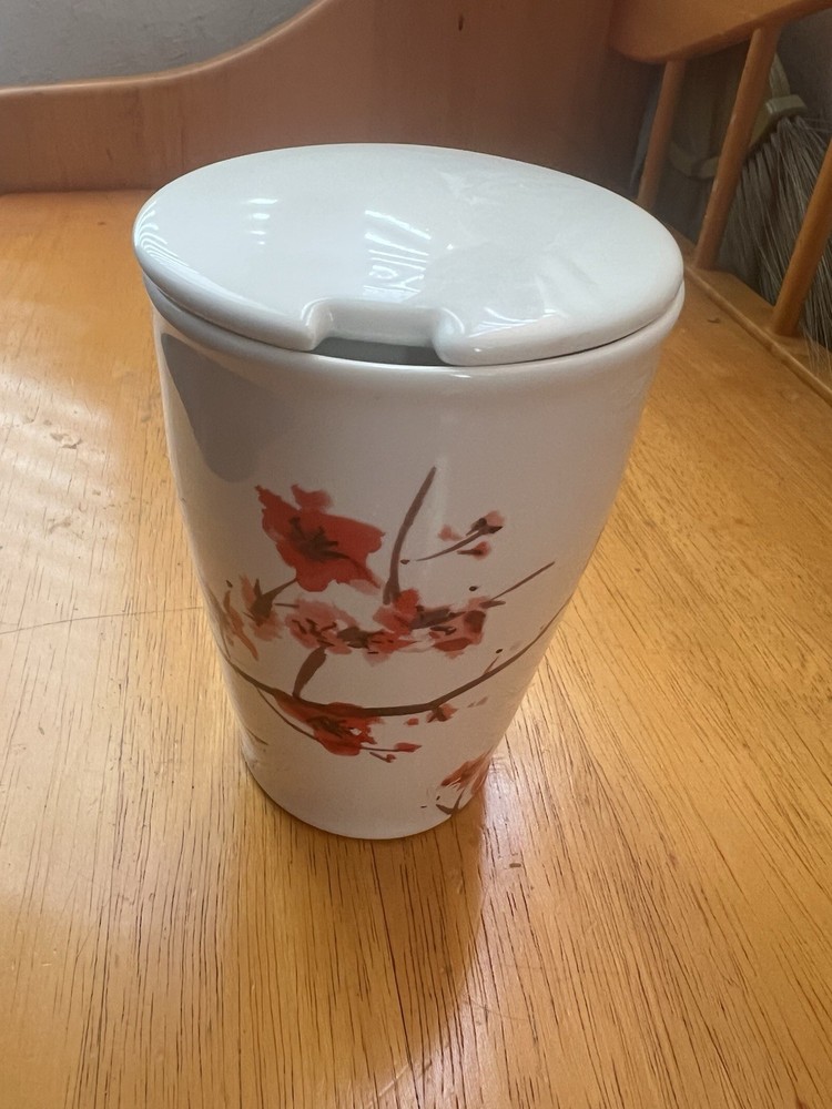 Tea Forte Kati Ceramic Steeping Cup Cherry Blossom 12oz W/lid Infuser Missing
