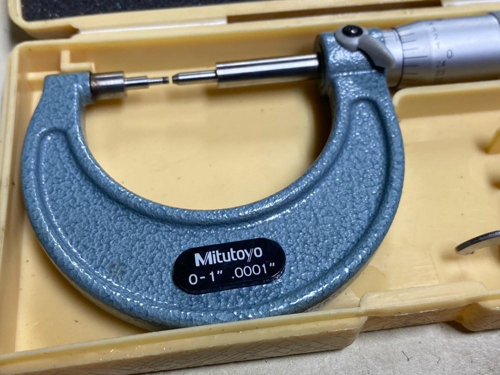 Mitutoyo 111-166 Spline Micrometer, 0-1" Range Carbide Tip, Great Shape