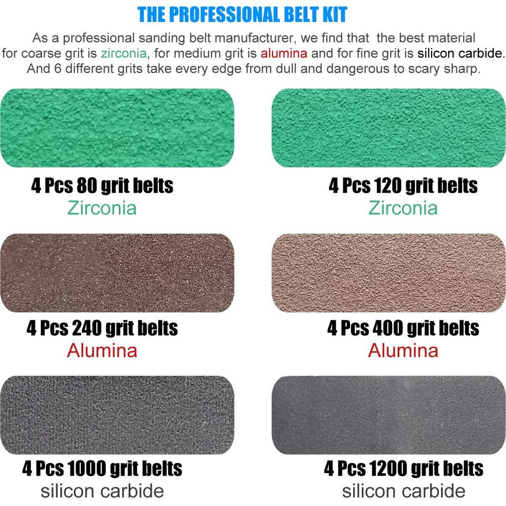 24 Pcs 3/4" x 12" Knife Sharpener Sanding Belt Kit for Work Sharp Knife & Too...