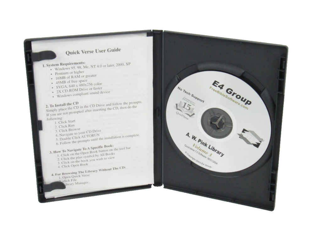 QuickVerse E4 Bible Study Arthur Pink Library Vol. 3 PC Software Tested Works